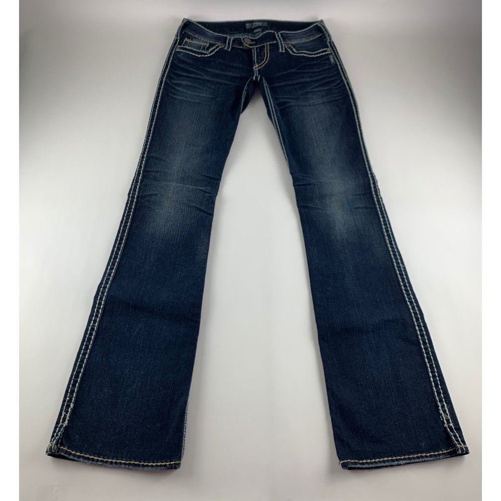 EXTRA LONG Silver Brand Dark Wash Tuesday Surplus Bootcut Jeans 29 x 37